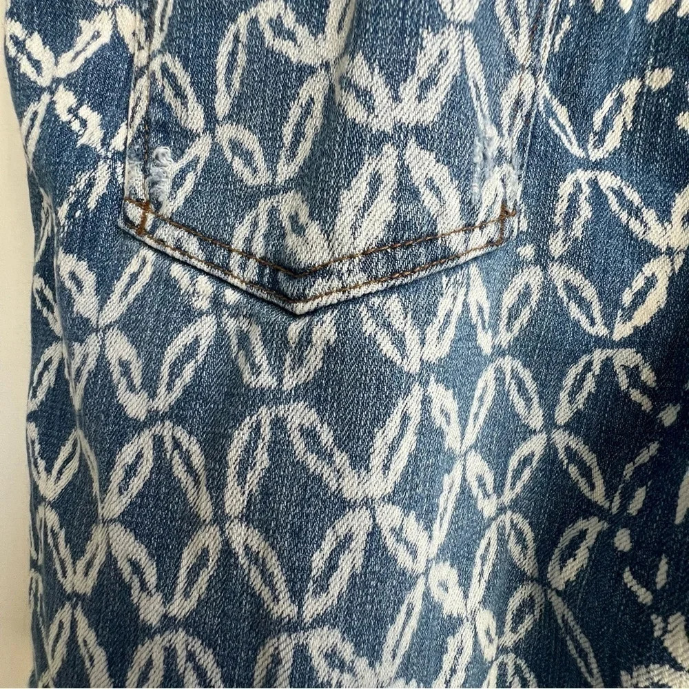 Anthropologie Pilcro & the letterpress bleach dye Hyphen denim jean shorts 90s - Picture 10 of 15